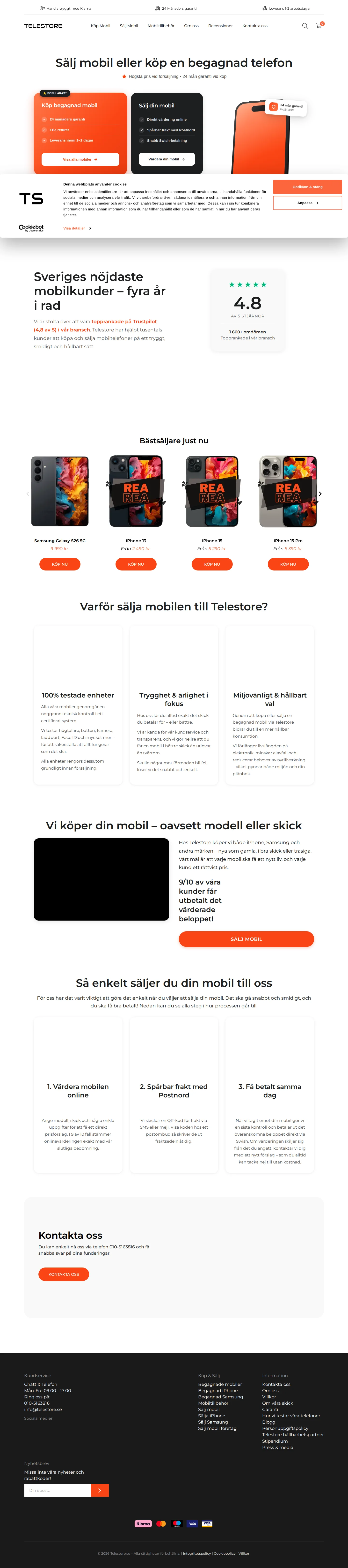 Telestore startsida — e-handel automatiserad med 56 AI-agenter av Eteya