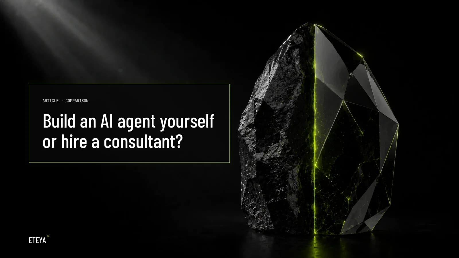 Build an AI agent yourself or hire a consultant