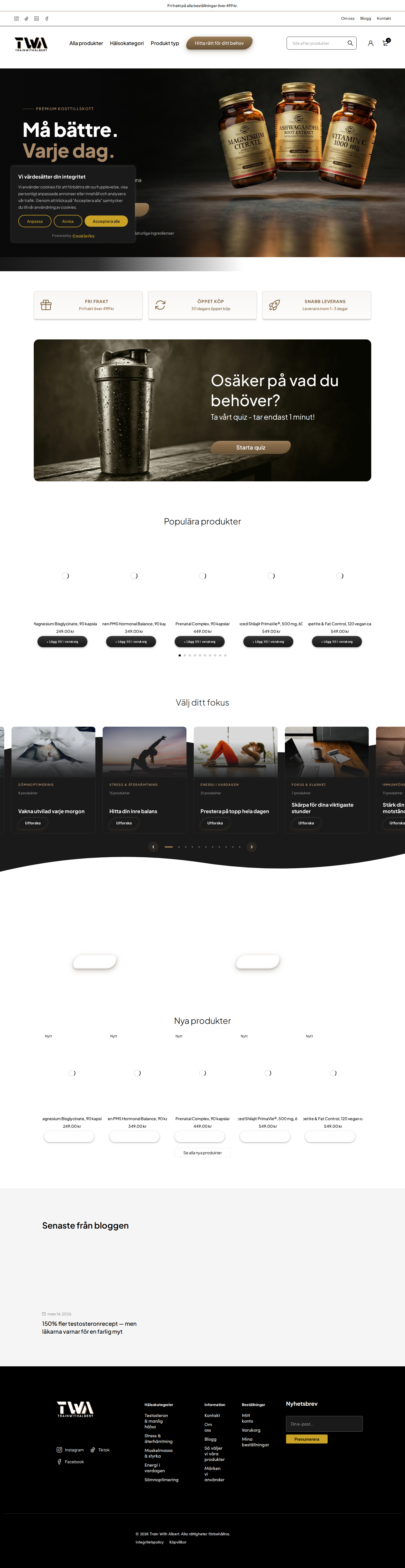 TrainWithAlbert startsida